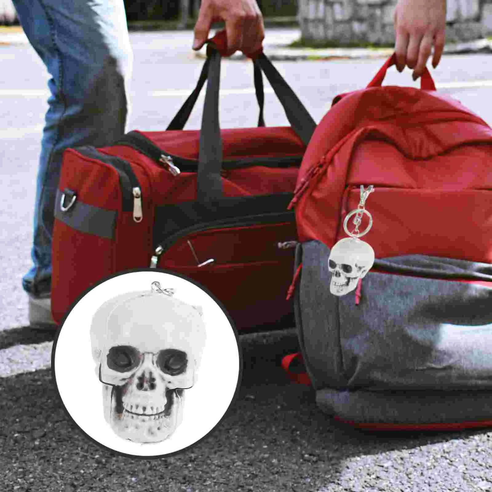 Skull Keychain Halloween Keyring Pendant Rings for Men Bag Charm Earring