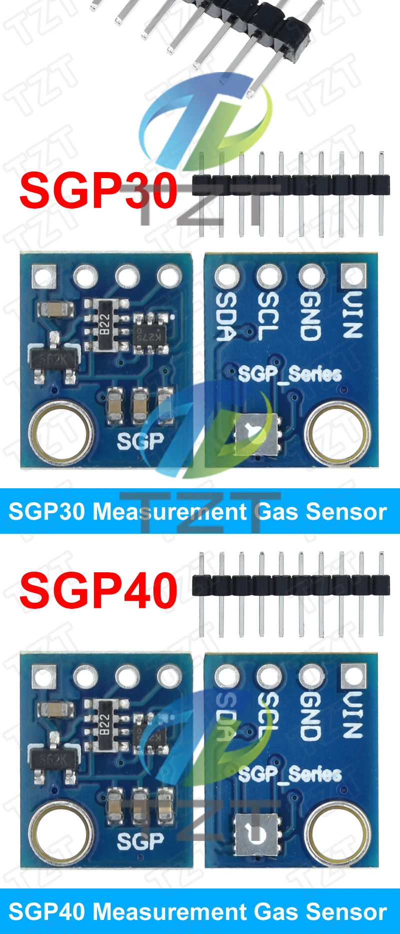 TZT SGP40 SGP30 Luftqualitätssensoren, digitale TVOC-Erkennung, kompatibel mit Arduino Demo Board – Detail 4
