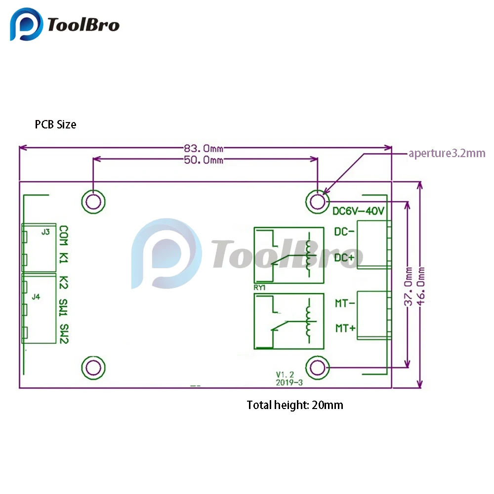 DC 6V 12V 24V DC Motor Forward and Reverse Controller 20A High Current with Limit Relay Driver Lifting Control Board dc motor speed controller motor speed controller electric motor speed controller