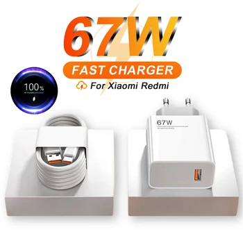 Chargeur USB rapide 6A 67W pour Xiaomi 14 13T 12 Lite 11 Ultra Redmi Note 13 12 11 10S 9 Pro POCO Turbo Charge Type C câble de Charge
