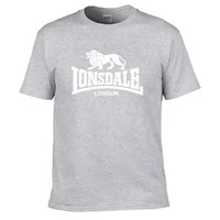 T-shirt pour hommes, imprimé Lion Lonsdale, manches courtes, été, ample et confortable, en coton, Streetwear, surdimensionné, vêtements pour hommes 4