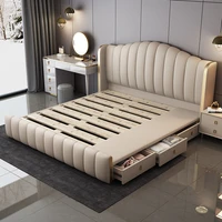Lit double moderne de 2x2,2 m, design simple, tête de lit de type italien, cadres de lit, meubles pour chambre à coucher, muebles para dormitorio 4