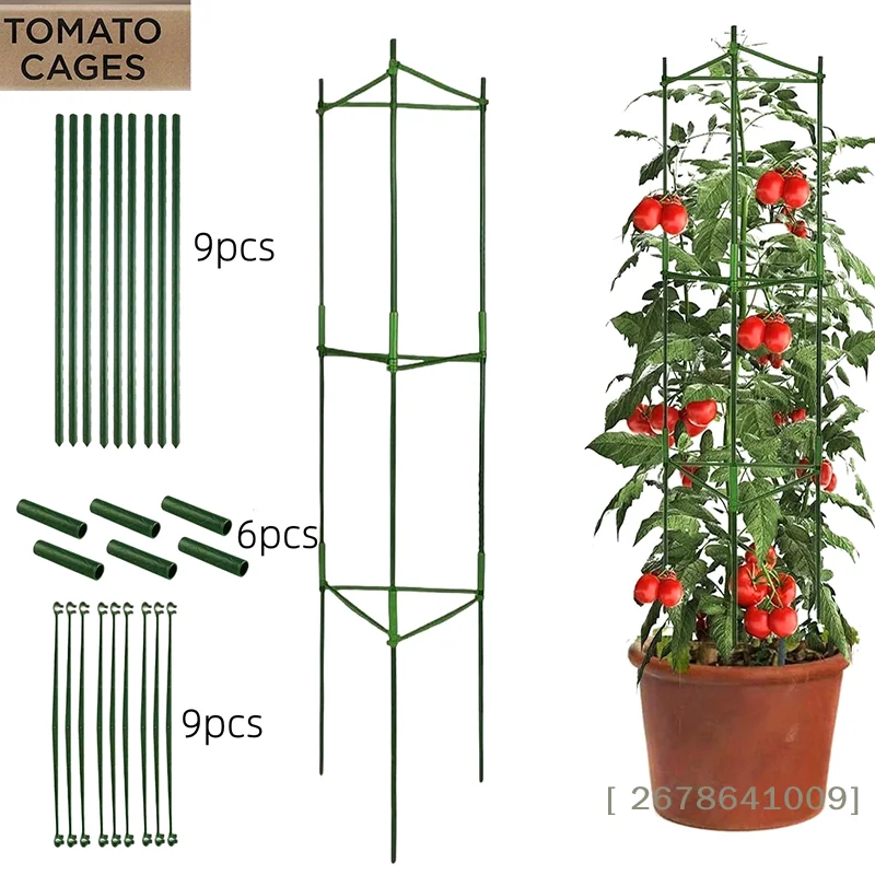 ��DIY Tomato Plant Support Kit – Stackable Stakes & Rings for Climbing Vegetables & Flowers|〔YY33〕