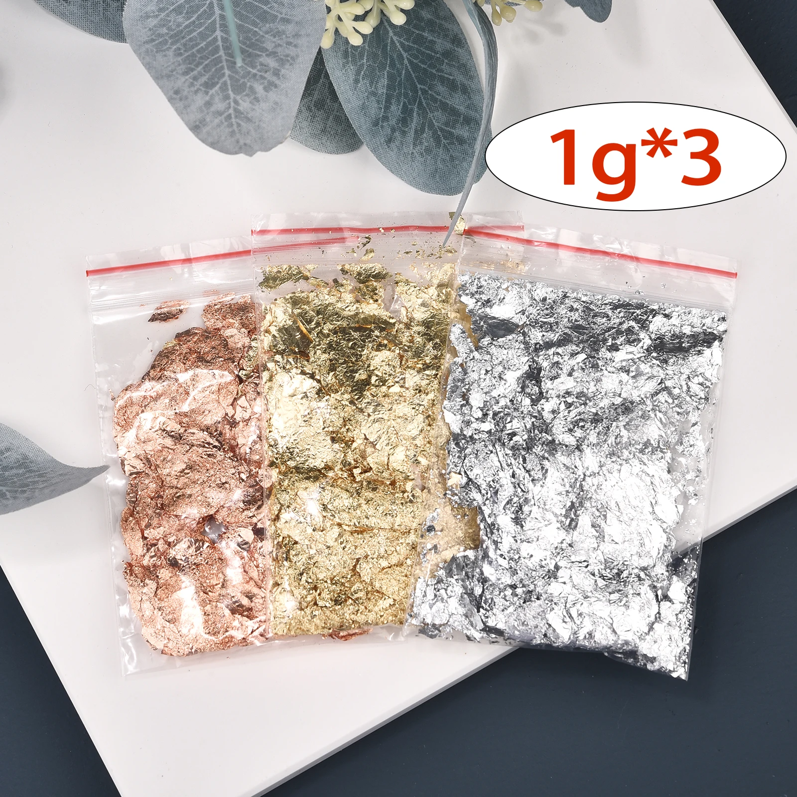 Imitation Metallic Foil Flakes for Crafting and Nail Art Decor