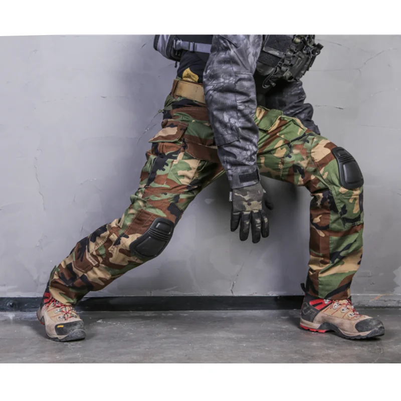 Men Combat Cargo With Knee Pads Multicam CP Camouflage Military Tactical Work Hunting Pants Clothing 6