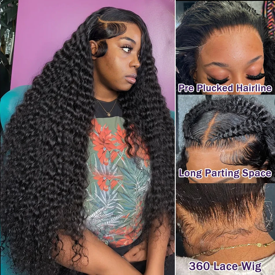 Lace Front Wig Wigirl 360 Full Lace Front Wig Deep Wave Human Hair Pre Plucked For Women 30 32 Inch Curl 13x4 13x6 Lace Frontal lace front wig