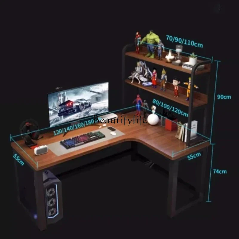 Bureau d'ordinateur d'angle européen, table de jeu Double pour mobilier de bureau, bureau d'étude, bibliothèque, chambre à coucher, bureau en forme de L
