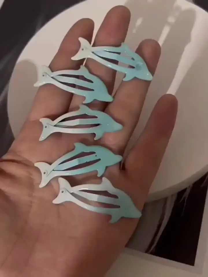 Glittering Dolphin Bunny Hair Clips Resin Soft Animal Shape Blue All Seasons Daily-Casual Wear for Teens Ladies Holiday School
