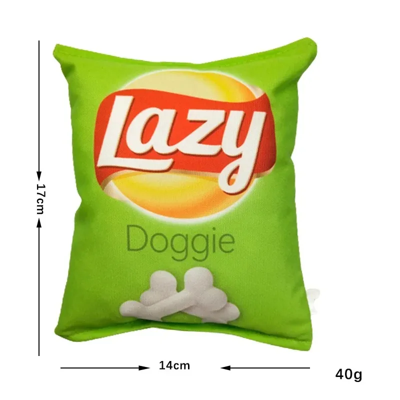 Funny Dog Toys Crisps Plush Filled Pets Squeaky Chew Bite-resistant Sounding Paper Toys Small Medium Pets Supplies Accessories 6