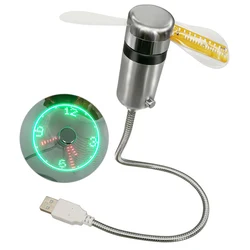 Portable RGB LED Clock Fan with Real - Time Temperature Display - Creative Mini USB Fan (Clock Fan)