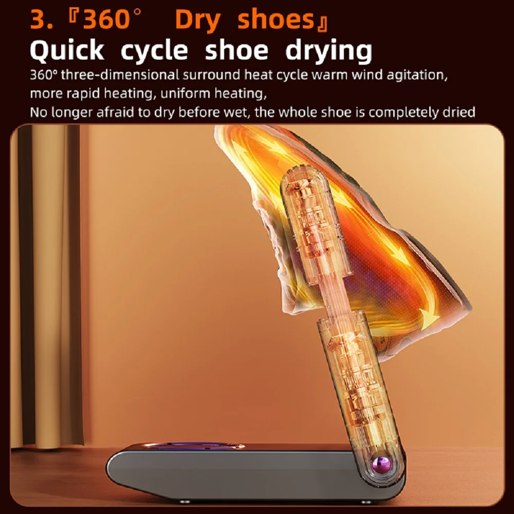 Electric Shoe Dryer Adjustable Dryer Quick Drying Deodorizing Sterilizing Shoe Dryer Household Shoe Warmer Heater 4