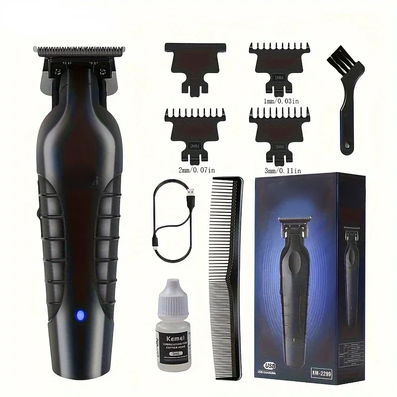 

Профессиональный беспроводной Перезаряжаемый триммер для волос/бороды с нулевым писком для мужчин-мощные машинки для стрижки волос с T-образным лезвием, идеально подходит для бороды