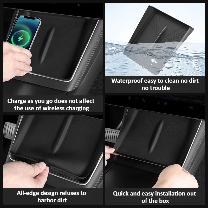 Premium Central Control Wireless Silicone Pad Mobile Phone Anti-Slip Dust Mat - Car Accessories 2025 Edition