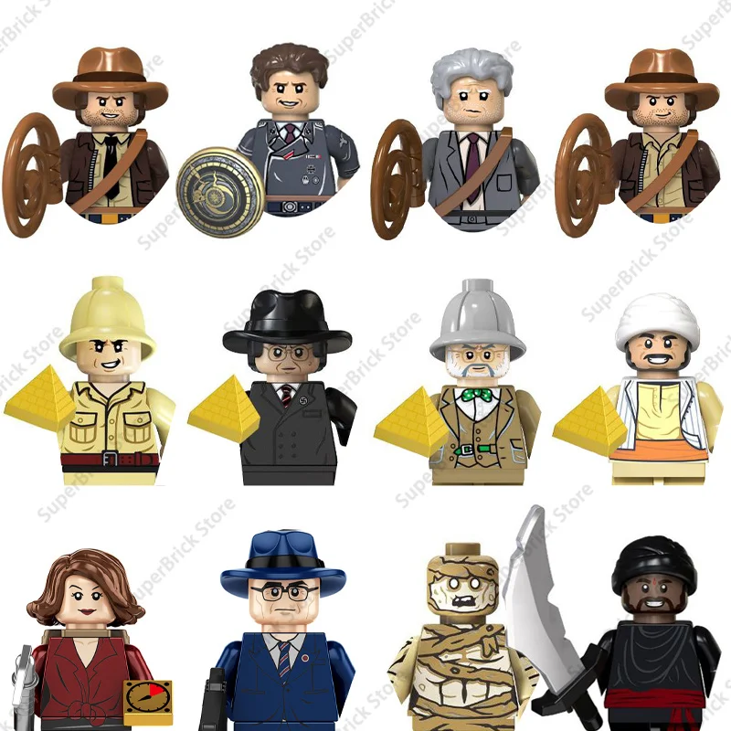 

Raiders of the Lost Ark Indiana Jones мини-фигурки героев, строительные блоки, игрушки, классические модели из фильма, набор кукол