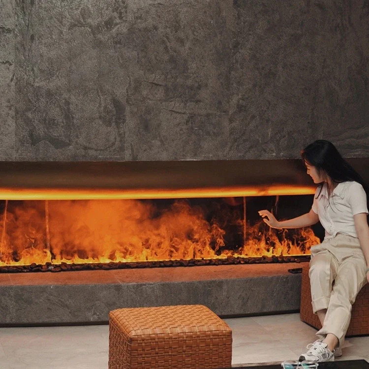 Hotel Dining Room 3D Atomized Humidifier Electric Fireplace Water Vapor Fireplace LED Water Mist Vapour Fogging Fireplace 5