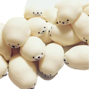 Cute Soft White Seal Stress Relieve Squeeze Healing Toy Kids Gift Super Soft Mini Animal Anti-stress Ball Fidget Squeeze Toys