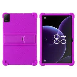 Kids Friendly Soft Silicone Protective Tablet Case with Adjustable Stand Cover (PURPLE)