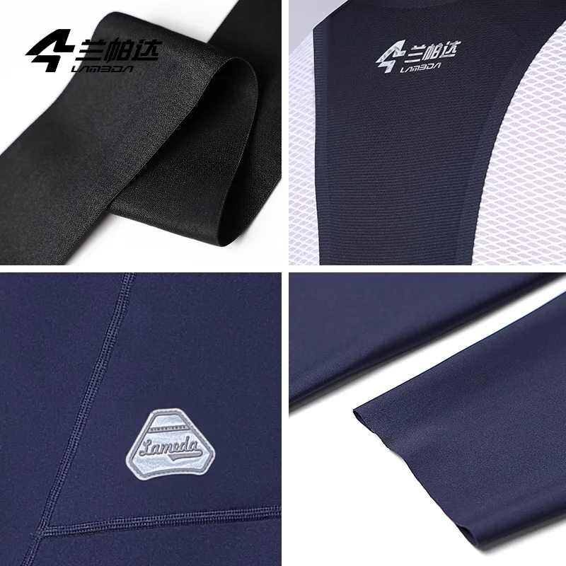 LAMEDA Summer Cycling Bibs Long Pants Padding with Side Pockets Shoulder Strap Bicycle Riding Tights Trousers MTB Clothing Man
