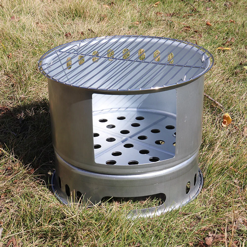 

Outdoor 4 In 1 Camping Stove Portable Multi-functional Wood Stove WIth Anti-Slip Bracket for Camping Picnic Backpacking