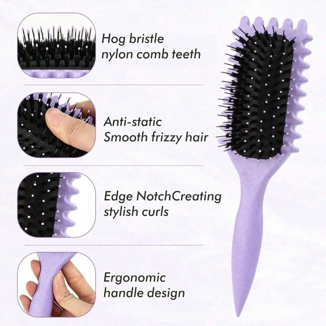 Salon Styling Curly Hair Styling Brush Curl Hair Brush for Combing and Shaping Men's and Women's Curls Reduce Pulling Tools