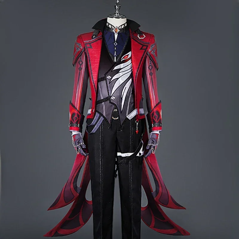 

Game Genshin Impact Diluc Cosplay Costume Red Dead of Night Diluc Outfit Haalloween Men Cos Custom Made