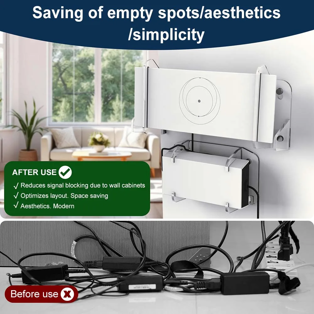 For Starlink Gen 3 Router ABS Wall Mount Holder Kit Space Saving Wall-Mounting Support For Starlink Gen3 Satellite Accessories