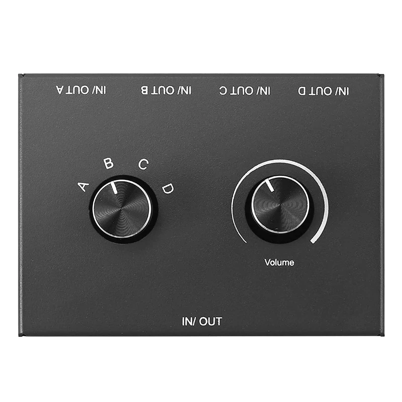 

4 Port 3.5Mm Stereo Audio Switcher Support 1 In 4 Out Or 4 In 1 Out For PC Phone Laptop Headphone