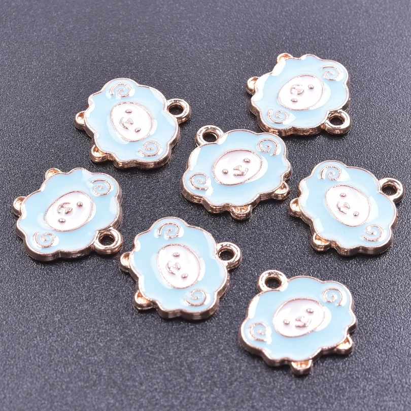 40 Pcs Alloy Oil Drops Sheep Pendants Blue Animal Cute Charms For Jewelry  Making Supplies Necklace Bracelet Earrings Accessories - AliExpress