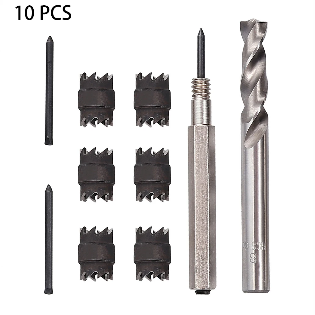

10pcs Repair Hex Shank Cutter Spot Weld High Speed Rotary Head Power Tools Professional HSS Metalworking Double Sided Drill Bits