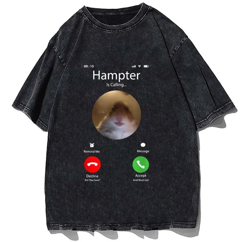 

Man T Shirts Dank Meme Hamster Staring Front Camera Hampter Call T-shirt Fashion Cotton Short Sleeve Tshirt Oversized Streetwear