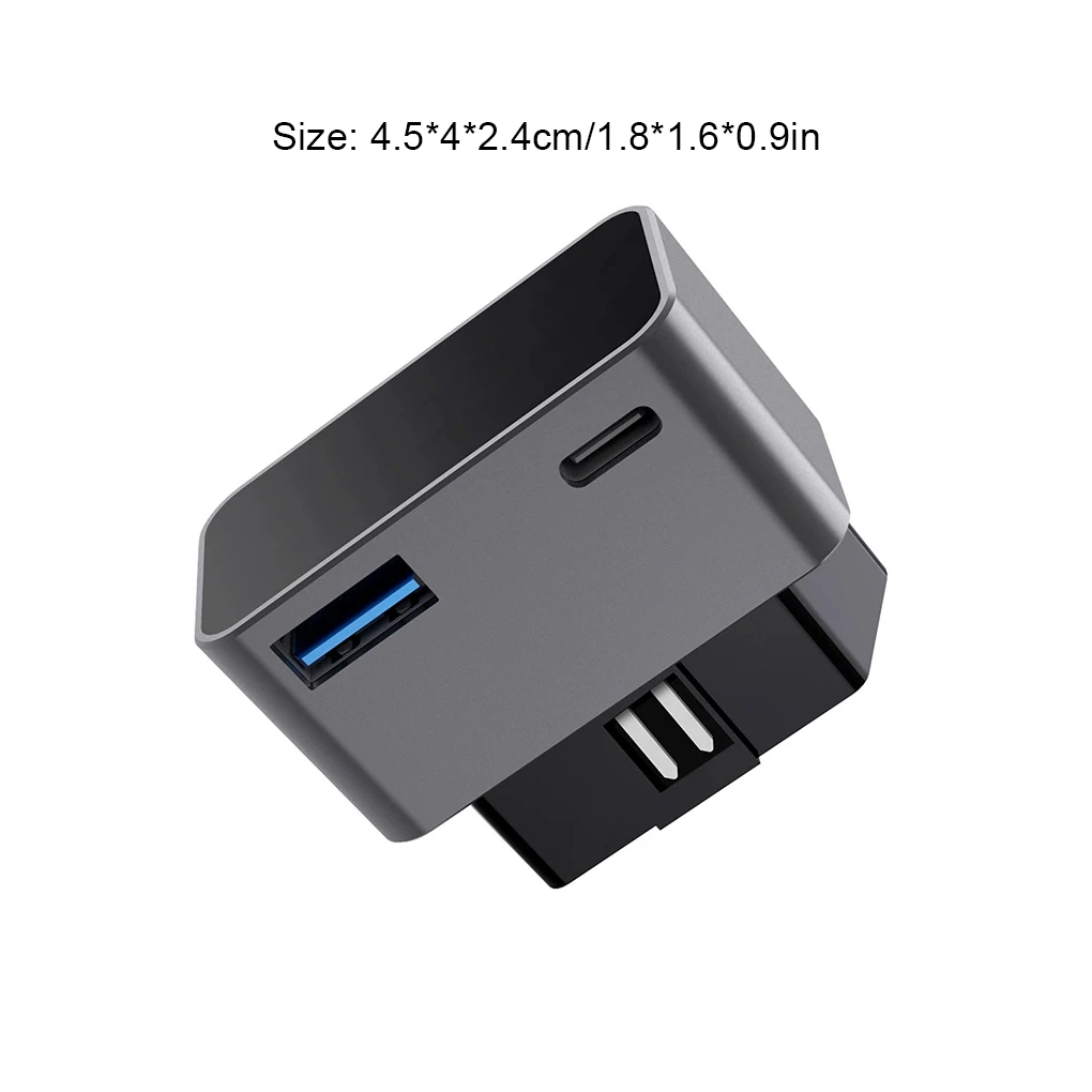 For Tesla Model 3 Renewal Model Y OBD Plug Ports Extender Phone PD Fast Charging USB Type-C Dual Heads Wall Adapter Accessoires