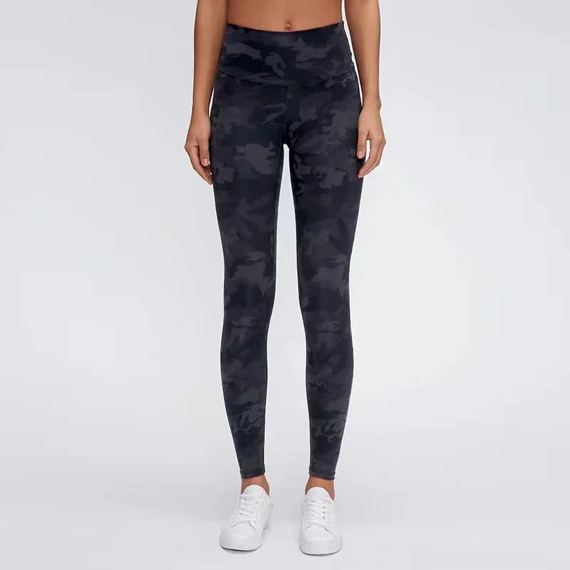 Lemon Women Align Camouflage High Waist Leggings Gym Mountaineering Outdoor Fitness 9 Points Pants Training Running Yoga Clothes