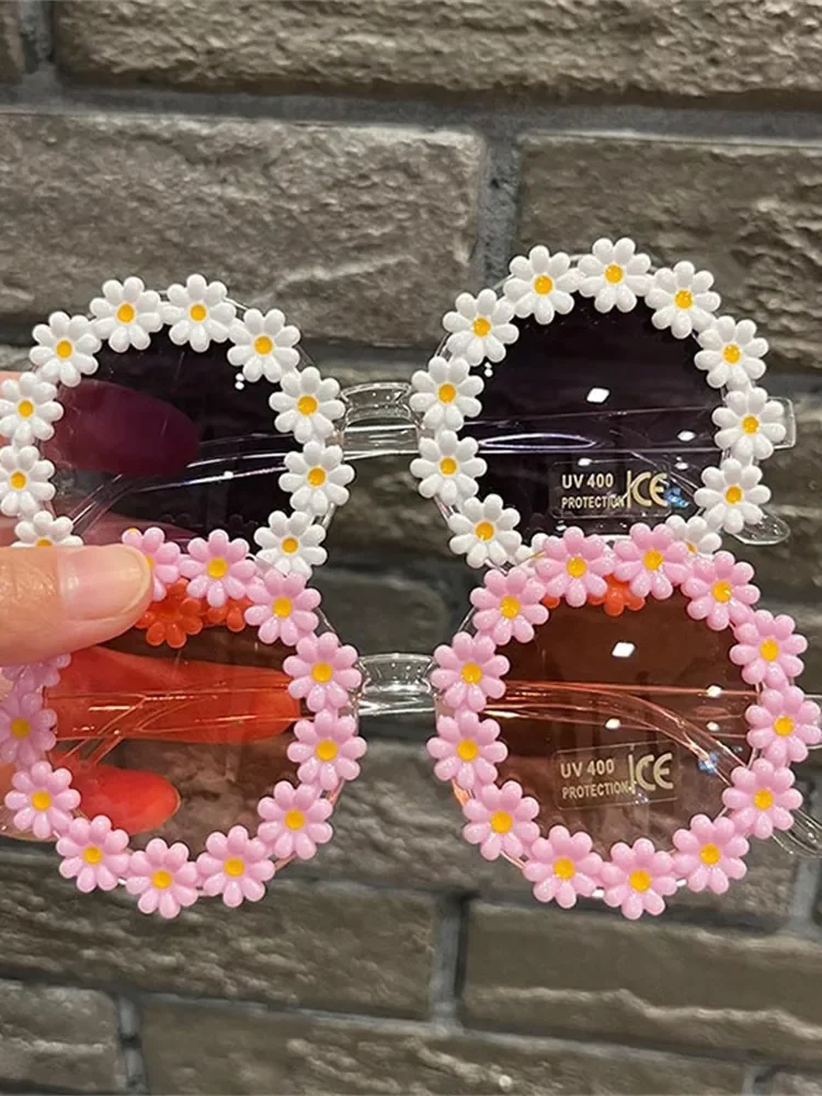 Sunglasses Round Flower Sunglasses for Girls Boys Baby Shades Glasses UV400 New Outdoor Sun Protection Eyewear