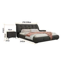 Chambre nordique lit esthétique Unique Double lit De couchage cadre salon Camas De Matrimonio dortoir meubles accessoires 5