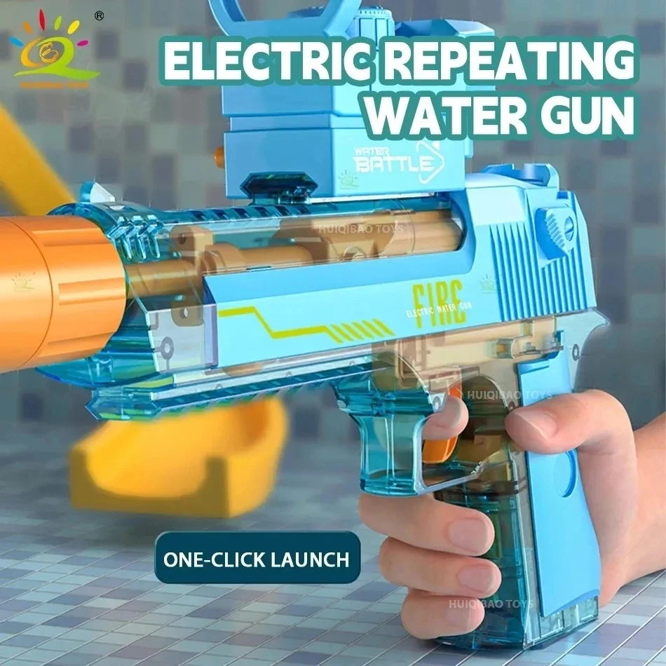 Desert Eagle Electric Auto Combat Light Linkage Water Gun Summer Outdoor Fantasy Fight Firing Shooting Toy for Children Boy Gift 3