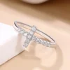 M-JAJA Moissanite Ring Original 925 Sterling Silver 3mm D Color VVS1 Cross Wedding Bands for Women Couple Promise Rings Jewelry 3