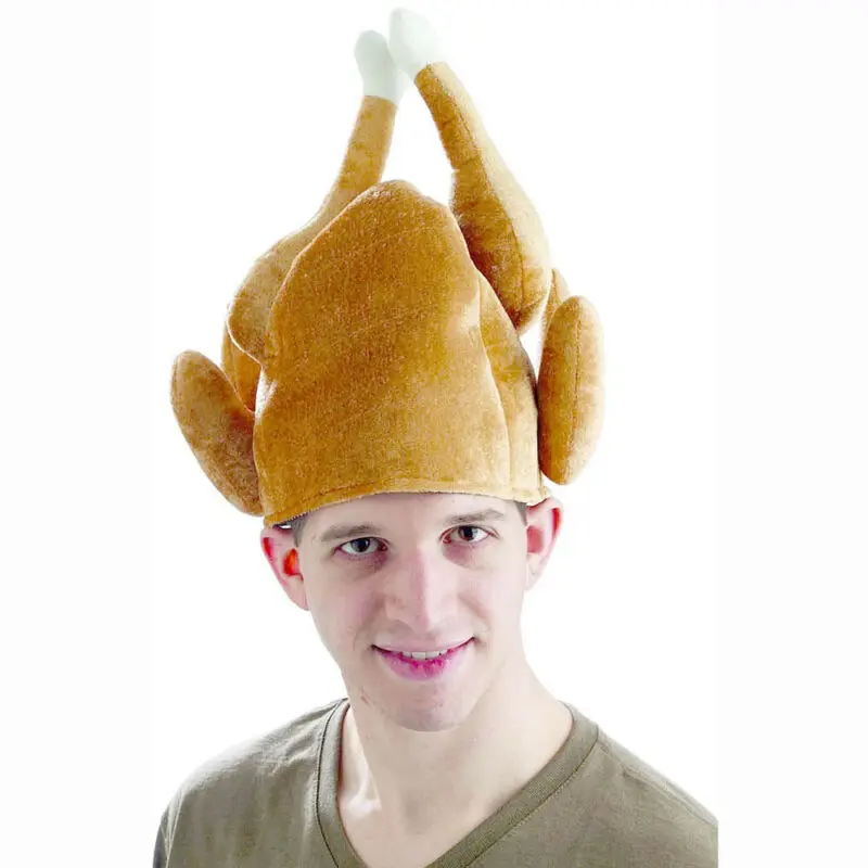 Turkey Thanksgiving Hat Novelty Cooked Chicken Bird Secret Santa Fancy Dress Funny Adults Hat Festival Costume Caps s