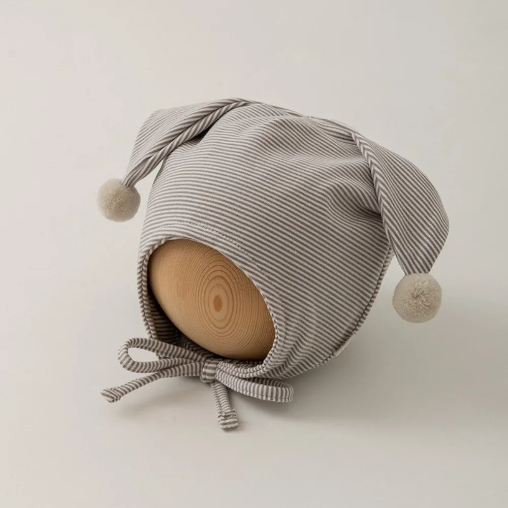 Ins Cute Baby Fetal Cap Cat Ear Tie Strap Newborn Beanie Hat Sweet Soft Infant Bonnet Hat Photography Props