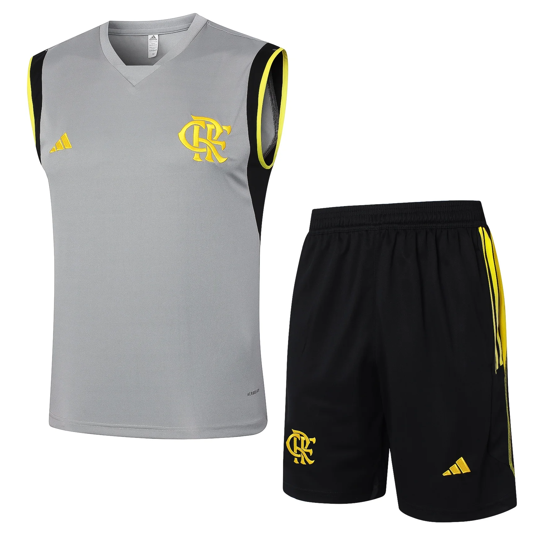 Adidas Football Shoes Sleeveless Jersey Set Men High-quality Authentic Moisture-wicking BreathableSleeveless Jersey Set Grey