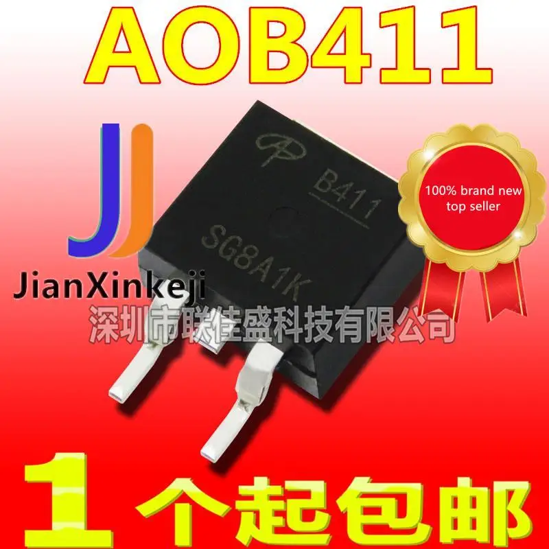 

10 шт., 100% оригинальная новая фотовспышка, модель AOB411L B411L TO-263 P channel -60V-78A MOS