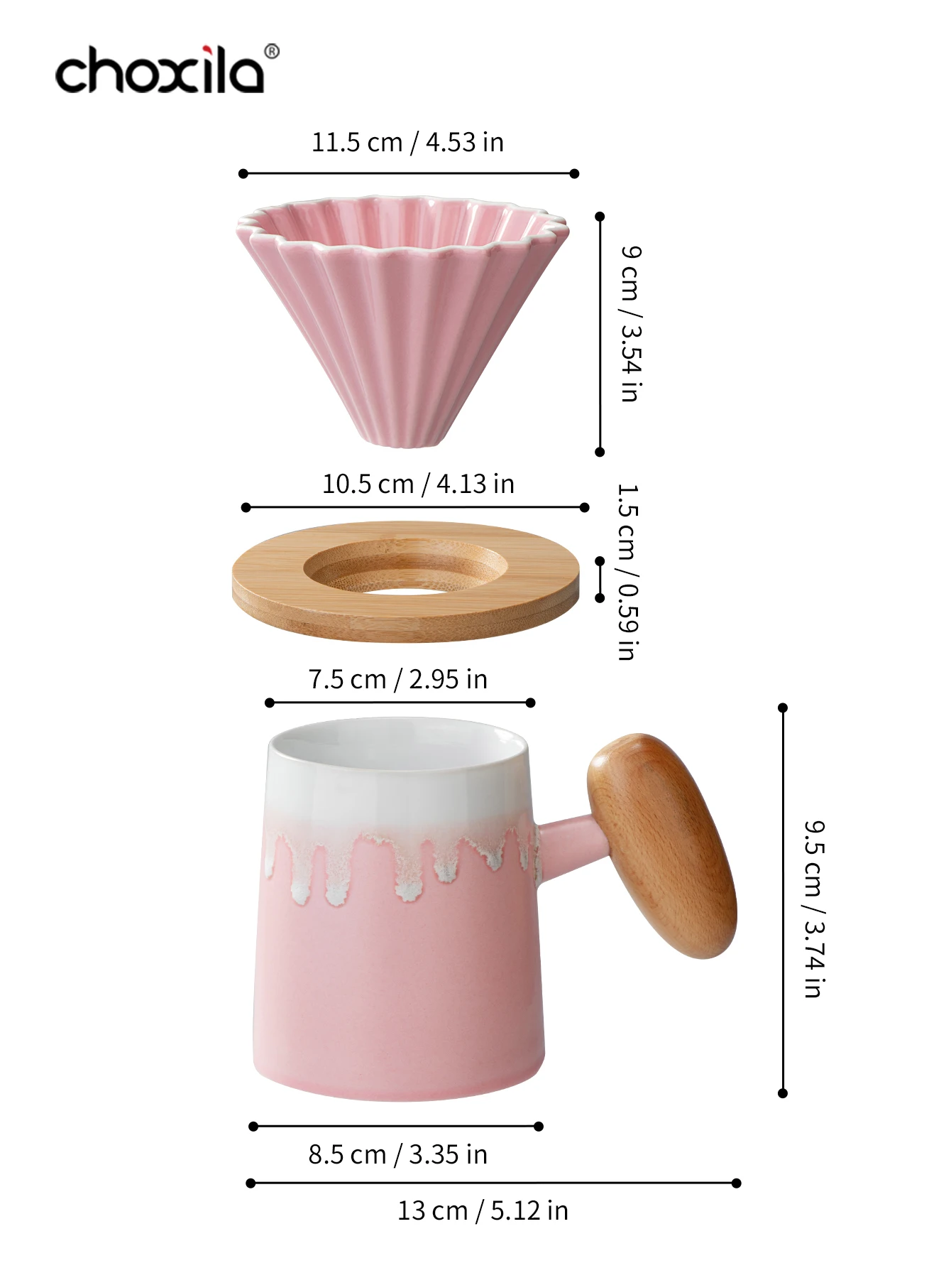 ChoXila Pink Coffee Maker Set - مجموعة أدوات صنع ا...