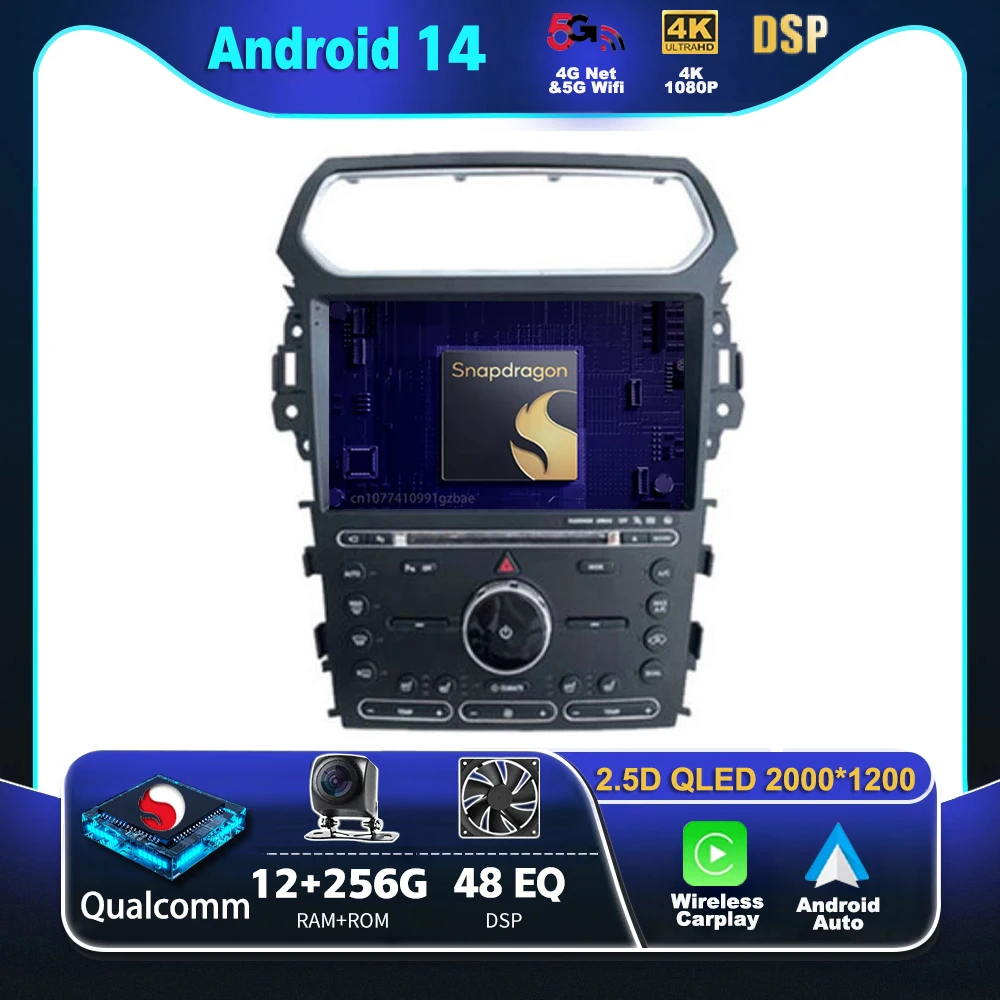 

Android 14 Carplay Car Radio For Ford Explorer Smart 2011 - 2019 Multimedia Video Player Navigation GPS Stereo 2 Din DVD WIFI+4G