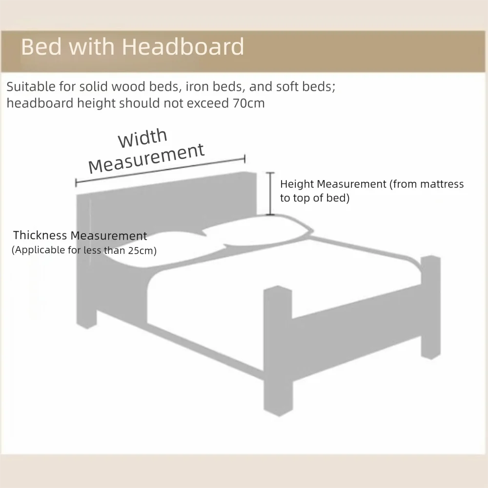 Durable Thickened Bedhead Cover Soft Solid Color Headboard Cover Checkered All-inclusive Bed Backrest Cover Bedroom Use