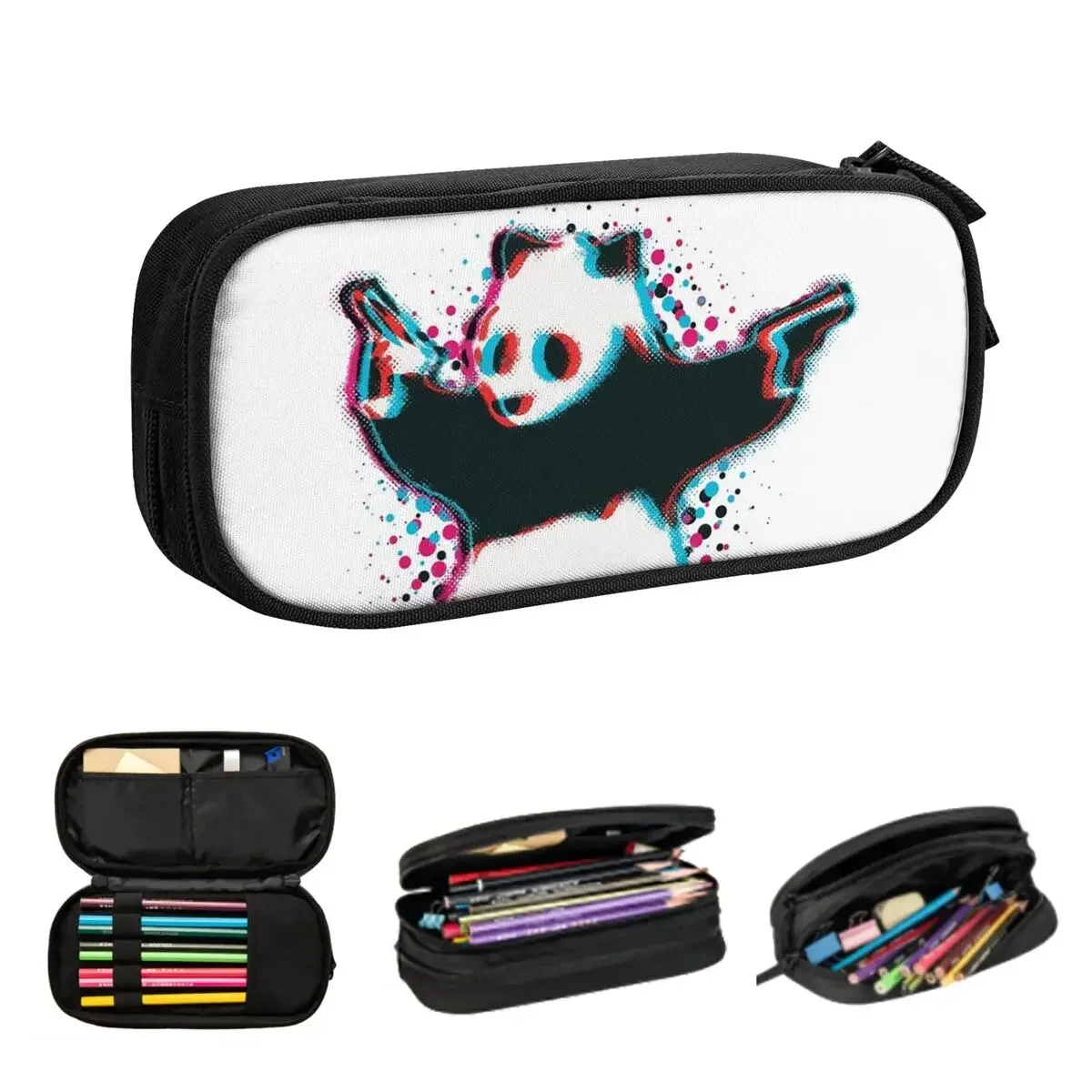Estuche Para Lápices Con Cara De Panda, Bolsa Para Lápices, Organizador Con Cremallera, Soporte De Papelería, Bolsa De Maquillaje Grande Para Niños, Adolescentes, Oficina, Universidad