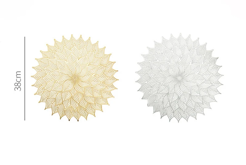 Gold Sunflower Coasters Luxury Pvc Placemats For Table Hotel Soft Insulation Pads Round Placemat Wedding Christmas Home Decor 13 Gold Sunflower Coasters Luxury Pvc Placemats For Table Hotel Soft Insulation Pads Round Placemat Wedding Christmas Home Decor