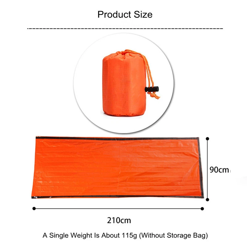 War Emergency Blanket Thermal Emergency Sleeping Bag Portable Multi Purpose Survival Gear for Hiking Windproof Waterproof