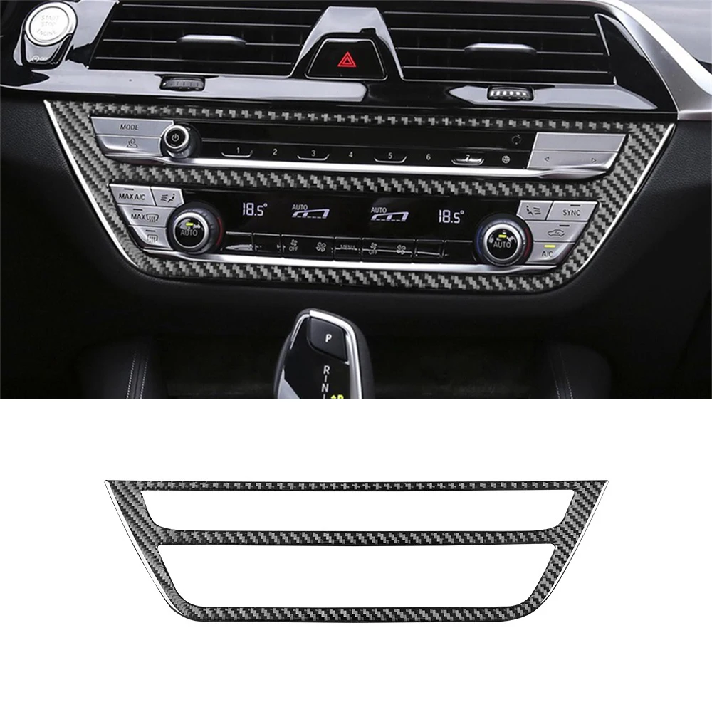 

For BMW 5 Series G30 2018-2021 Car Air Conditioner CD Control Panel Cover Sticker Auto Interior Accessories Carbon fiber