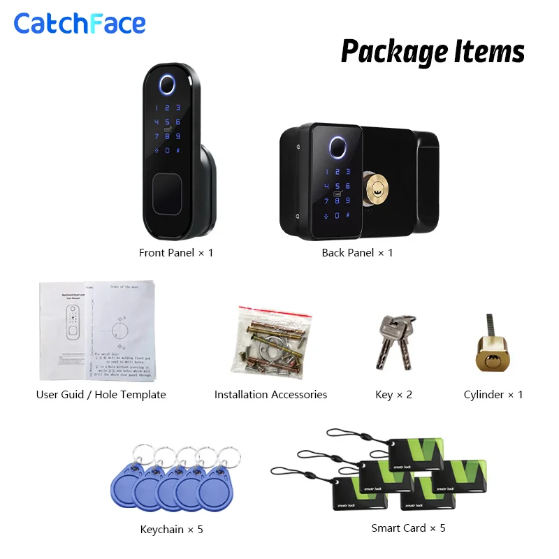 New Dual System Double Side Fingerprint IP66 Waterproof Outdoor Gate Bluetooth TTLock App Passcode Rfid Card Smart Door Lock