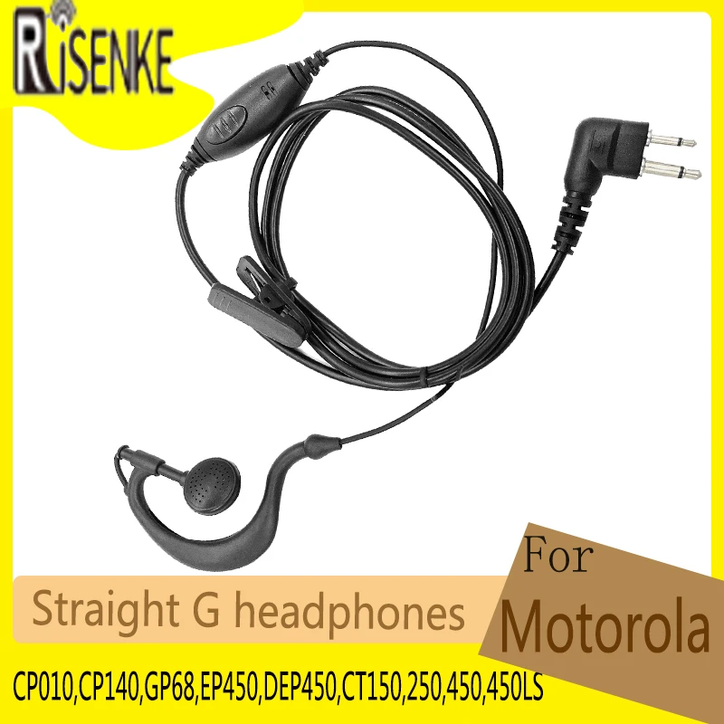 Straight G Headphones, Walkie Talkie Earpiece, Microphone Headset for Motorola CP010,CP140,GP68,EP450,DEP450,CT150,250,450,450LS