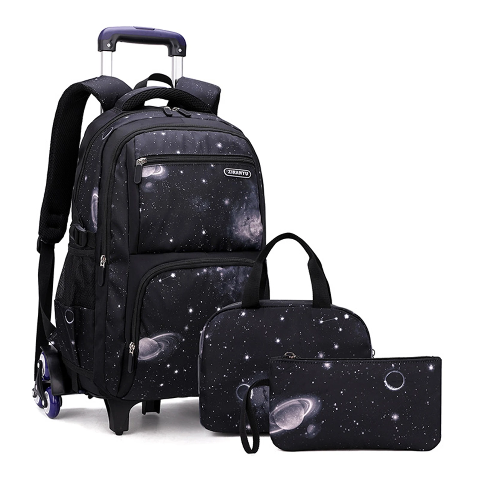 

Kids Rolling Backpack for Boys Girls Luggage Wheeled Backpack Trolley School Bag Bookbag with Lunch Bag Pencil Bag New